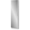 Armadio scarpiera bianco con anta a specchio, 50x20x180 cm