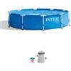 Intex Piscina fuori terra con struttura rotonda intex metal frame blu 305x305x76 cm - cod. 28202np