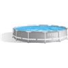 Intex Piscina fuori terra con struttura rotonda intex prisma frame grigio chiaro 366x366x76 cm - cod. 26710np