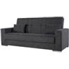 BellaHome Divano letto padova 3 posti tessuto grigio, 230x93x97 cm