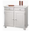 Buffet in pino massello bianco con 2 ante e 2 cassetti, 88x43x87 cm