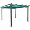 EuroGarden Gazebo pergola da esterno eurogarden daiana in acciaio verde 3x3 m