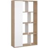 Libreria labirinto bianco e quercia, 88x29x157 cm