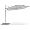 EuroGarden Ombrellone da giardino retrattile verso con struttura in alluminio bianco e telo grigio- 3x4x2 metri