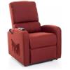 Poltrona relax con recliner elettrico fiorella rossa, 75x78x110 cm