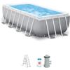 Intex Piscina fuori terra con struttura rettangolare intex prisma metal frame grigio chiaro 400x200x122 cm - cod. 26790np
