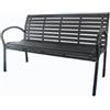EuroGarden Panchina da esterno con braccioli eurogarden in metallo effetto legno antracite 125x60x80 cm