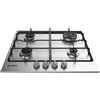 Indesit THP 642 IX/I piano cottura Nero, Acciaio inossidabile Da incasso Gas 4 Fornello(i)"