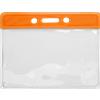 Portabadge orizzontale in vinile - top colorato arancione (100 pz.)