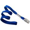 Cordoncino piatto 10 mm BLU ROYAL con clip bulldog (conf. da 100 pz.)