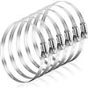 Caianwin - 6 fascette stringitubo grandi in acciaio inox da 118-140 mm | Fascette regolabili per tubo di scarico, ventilazione dell'asciugatrice, tubi, tubi