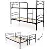 Somnus Letto a castello smontabile in metallo nero 203x145,5x83 cm