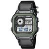 Casio Orologio da uomo AE1200WHB-1BV con batteria da 10 anni, nero, orologio al quarzo, cronografo, digitale, Nero, Orologio al quarzo, cronografo, digitale