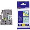 Brother TZE731 Nastro Laminato, 12 mm, Nero/Verde