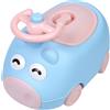 Aziamor Vasino Piggy Ergonomico Con Coperchio e Funzione Sgabello e Volante Interattivo Azzurro