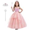 keaiyouhuo Ragazze Rosa Bubble Costume per Bambini Rosa Strega Tulle Abito Principessa Paillettes Outfits con Accessori
