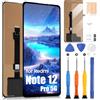 ARSSLY LCD Display per Xiaomi Redmi Note 12 Pro 5G TFT, LCD Schermo per Redmi Note12 Pro 5G 22101316C 22101316I 23013RK75C 6.67 Pollici, LCD Display Touch Screen Digitizer Assembly con Riparazione Kit, Nero