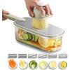Buy It Once | Mandolina per Verdure Professionale in acciaio inox | Affetta Verdure Manuale | Taglia Regolabile con 6 Lame e Contenitore