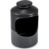 Cole & Mason H822136 Strethall Vaso Porta Sale per Cucina, Ceramica, Nero, Grigio, 163mm x 110mm, Barattolo Organizer Cucina per Sale, Erbe e Condimenti