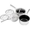 Ninja Foodi ZEROSTICK Set 3 Pentolini Acciaio Inox, 16cm, 18cm, 20cm, Coperchi in Vetro Temperato, Antiaderenti, Compatibili Piani a Induzione, Forno a 260°C, Lavastoviglie C63000EU