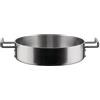 Alessi Convivio DC102/24 - Casseruola Bassa a Due Manici in Trilamina di Design, Adatta a Induzione, in Acciaio Inossidabile e PVD con Fondo in Acciaio Magnetico, 24 cm, Satinata