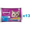 WHISKAS Adult in bustina 52x85g Alimento umido in gelatina con salmone e tonno