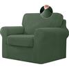 BXFUL Copridivano con Schienali Separati E Cuscini Seduta, Copridivano Antiscivolo con Fascia Elastica, Proteggi Mobili Jacquard Elasticizzato (1 Seater(80-120cm),verde)