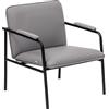 Baroni Home Poltrona in Ecopelle con Struttura in Ferro Design Vintage, Seduta Relax per Salotto, Camera da Letto, Ufficio, 78x59x64 cm, Grigia
