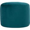 icon Milano Pouf Poggiapiedi, Verde Acqua, Velluto, Poltrona Sacco con Riempimento Incluso, Pouf Sacco, Camera da Letto, Soggiorno, Mobili Soggiorno