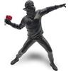 LAIX Banksy Scultura Rabbia Il Lanciatore di fiori, 21,5 cm, un'aggiunta esclusiva per Graffiti, Street Art, Urban Art e Pop Art collezionisti e appassionati