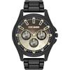 Steve Madden Orologio da braccialetto maschile, Nero/Champagne