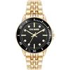 Steve Madden Orologio da donna con cinturino in vero cristallo, Nero/Oro