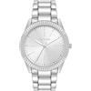 Steve Madden Orologio da donna con cinturino in vero cristallo, Argento