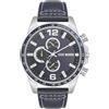 Steve Madden Orologio da uomo con cinturino, Blu navy/Argento