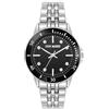 Steve Madden Orologio da donna con cinturino in vero cristallo, Nero/Argento