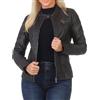 ONLY - Giacca in pelle Mao, Donna, Black C-N10, 42 (taglia del produttore: 42)