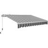 Outsunny Tenda da Sole 4x2.5 m con Braccio Avvolgibile, Tenda Parasole da Esterno a Manovella in Alluminio e Tessuto Poliestere 280g/㎡, Protezione UV, per Giardino, Balcone e Terrazza, Blu e Bianco