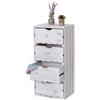 Mendler Comodino cassettiera Country Shabby Vintage Decorativa HWC-C62 Legno 4 cassetti Bianco