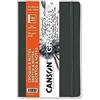 Canson Graduate Book, Blocco da disegno, extra liscio, 90gsm, copertina morbida grigio scuro, 14 x 21,6 cm, 96 fogli