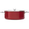 KitchenAid Steel Core Enamel Casseruola in acciaio smaltato, 24 cm/6 litri, con coperchio, smalto, a induzione, adatto al forno, lavabile in lavastoviglie, Rosso impero