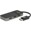 StarTech.com Hub MST DisplayPort a 3 Porte - Adattatore Multimonitor DP 1.4 - Sdoppiatore/Splitter Video DisplayPort 4K 30Hz per Doppio Monitor - Alimentazione via USB - Solo Windows (MST14DP123DP)