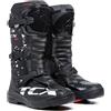 TCX - Comp Kid, Stivali da Motocross Bambino, Tomaia in Microfibra, Chiusura con 3 Fibbie in Poliuretano con Regolazione Micrometrica e Velcro, Nero/Bianco
