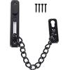 FTVOGUE Serratura di sicurezza in acciaio inossidabile Catena di sicurezza Serratura antifurto Chiusura a scatto con chiavistello a catena con viti per porte e sicurezza domestica(01)