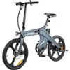 DYU T1 Bicicletta elettrica pieghevole da 20 pollici, motore da 250 W, sensore di coppia, batteria da 36 V 10 Ah - Grigio