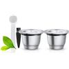 i Cafilas - Capsule ricaricabili per macchine da caffè Nespresso, in acciaio inox, riutilizzabili, set da 2 capsule
