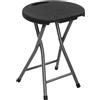 OCEANO Sedia sgabello pieghevole in legno mdf struttura metallica ideale sedia cucina soggiorno terrazzo balcone veranda giardino ripiegabile richiudibile salvaspazio (Sgabello Plastica)