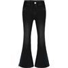 Nyeemya Bambine e Ragazze Pantaloni in Denim Jeans a Campana Bootcut Vita Alta Elasticizzato Pants Casual Pantaloni Lunghi Nero 11-12 Anni