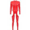 inhzoy Body da Donna Sexy Lingerie Babydoll Latex Catsuit Pelle Verniciata Wetlook Miniabito da Festa Rave Monokini Cavallo Aperto Sexy Hot per Sesso Tuta Aderente Clubwear Rosso M