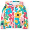 BOBOLI Giacca in felpina di cotone con cappuccio per bambina con design floreale 241120 STAMPATO