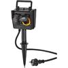 Hama Presa esterna a 2 prese, con timer e picchetto, resistente alle intemperie, IP44